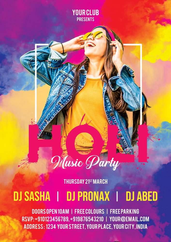 holi, holi party, holi music party, colours, colourful, party flyer, holi flyer, holi party flyer, holi music party flyer, music flyer