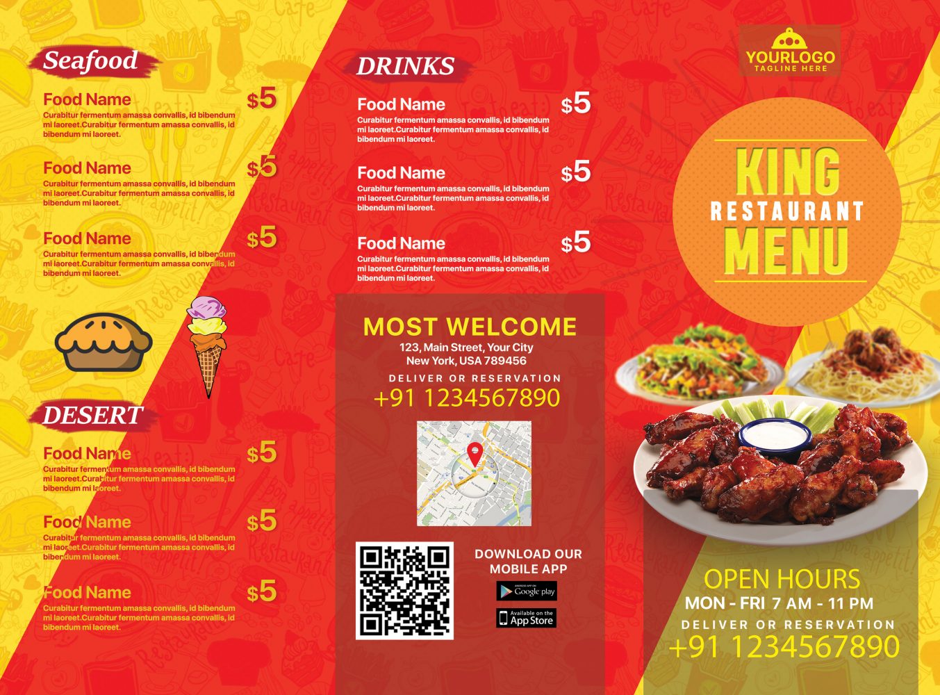 Restaurant menu,menu card,king restaurant menu,broucher,broucher menu,broucher menu card,