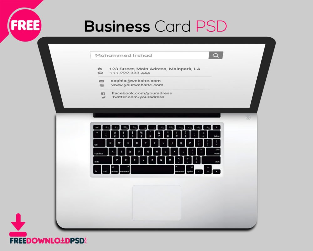 Free Laptop Business Card PSD | FreedownloadPSD.com