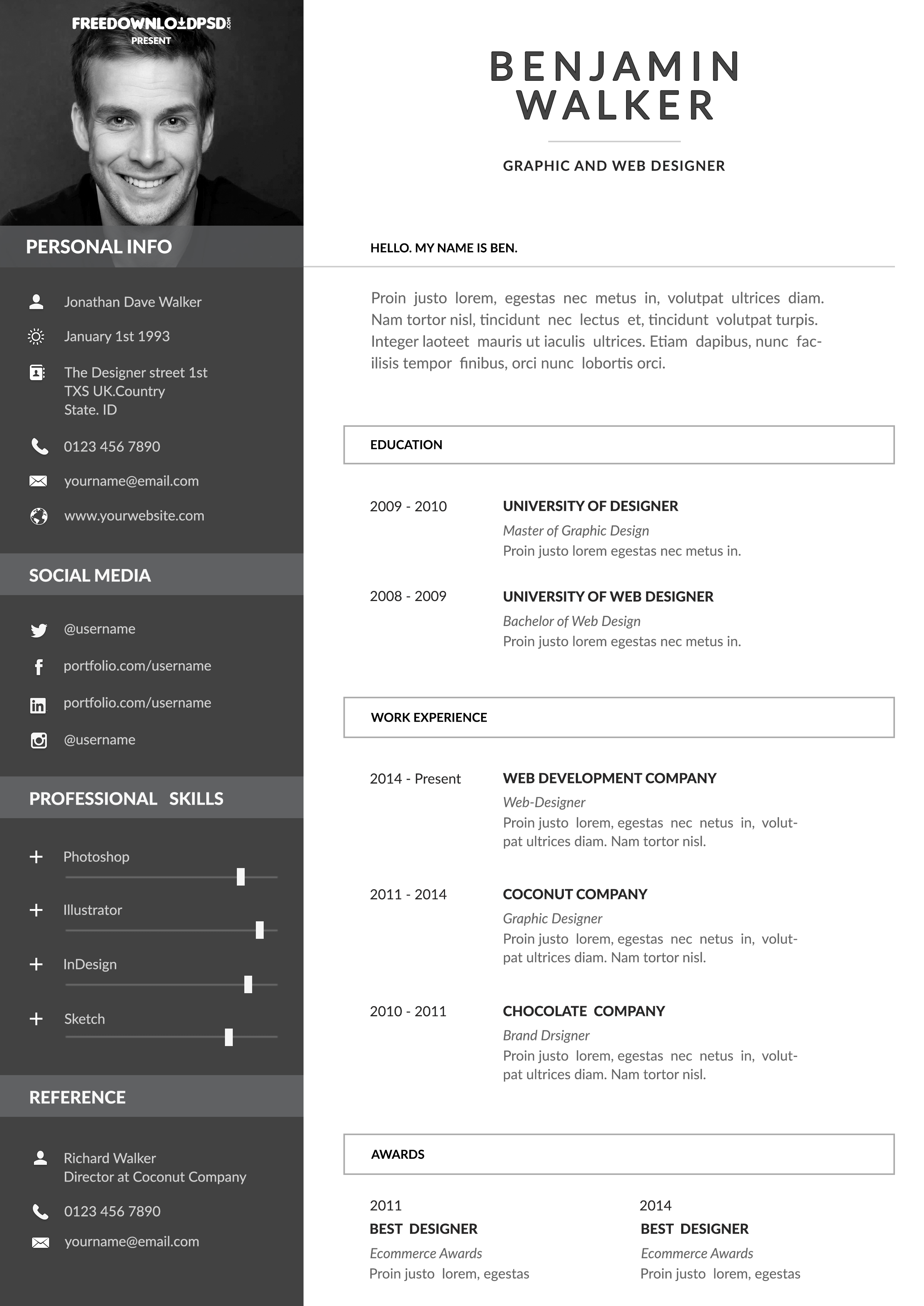 modern professional resume template free download