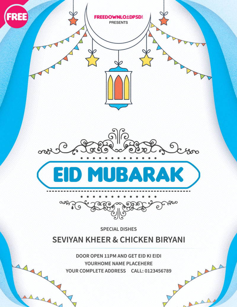 [Download] Eid Mubarak Flyer Template  FreedownloadPSD.com