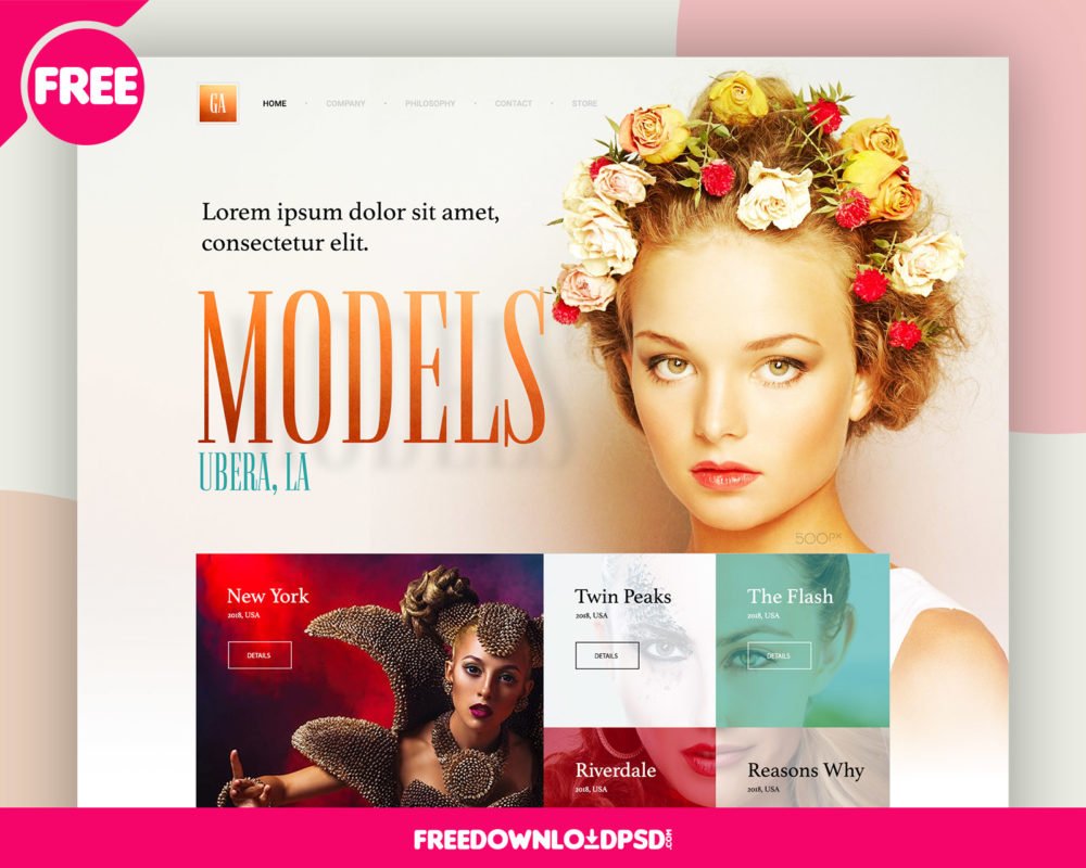 one-page-model-website-ui-design-freedownloadpsd