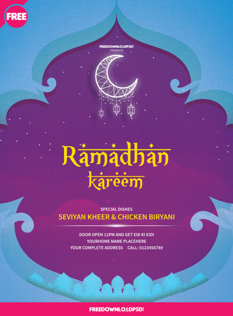 [Download] Ramadan Kareem Invite Flyer  FreedownloadPSD.com
