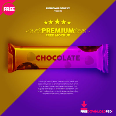 Download Download chocolate wrapper free mockup | FreedownloadPSD.com