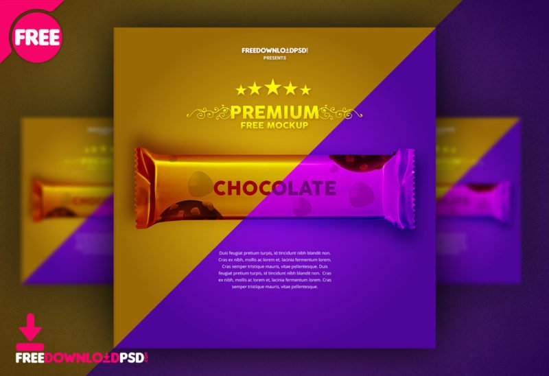 Download Download chocolate wrapper free mockup | FreedownloadPSD.com