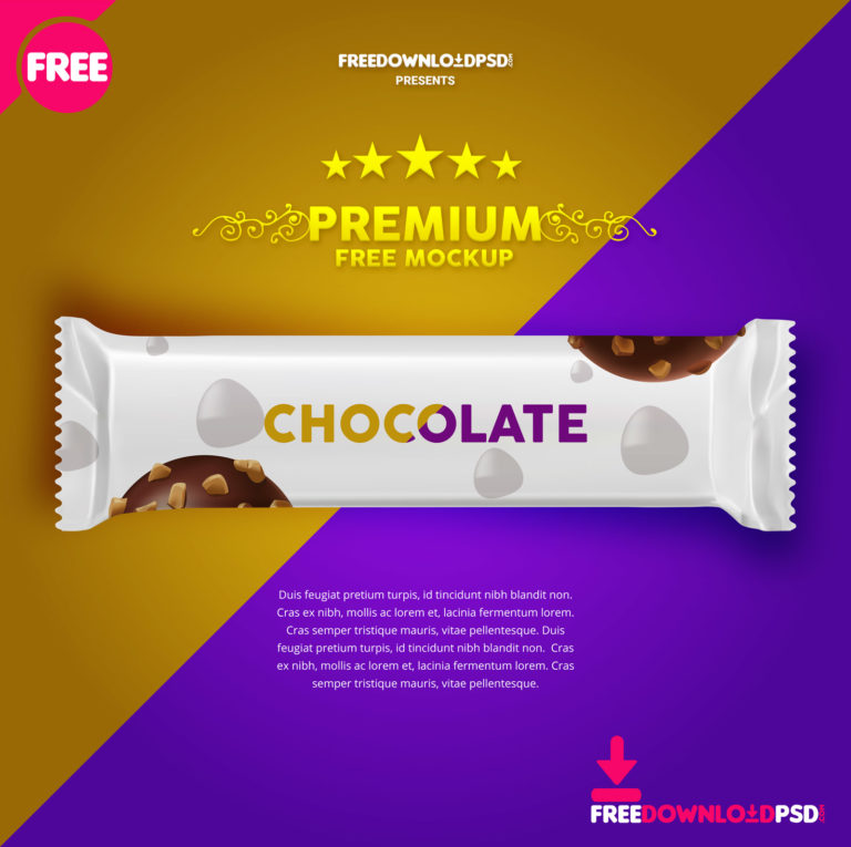 Download Download chocolate wrapper free mockup | FreedownloadPSD.com