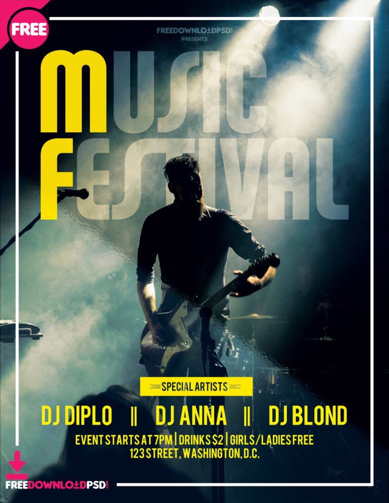 [Free Download] Music festival flyer | FreedownloadPSD.com