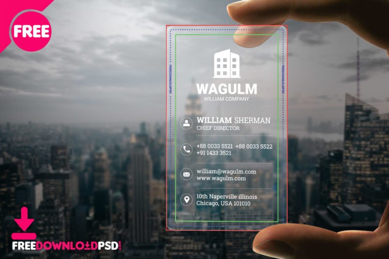 transparent business card psd template free download