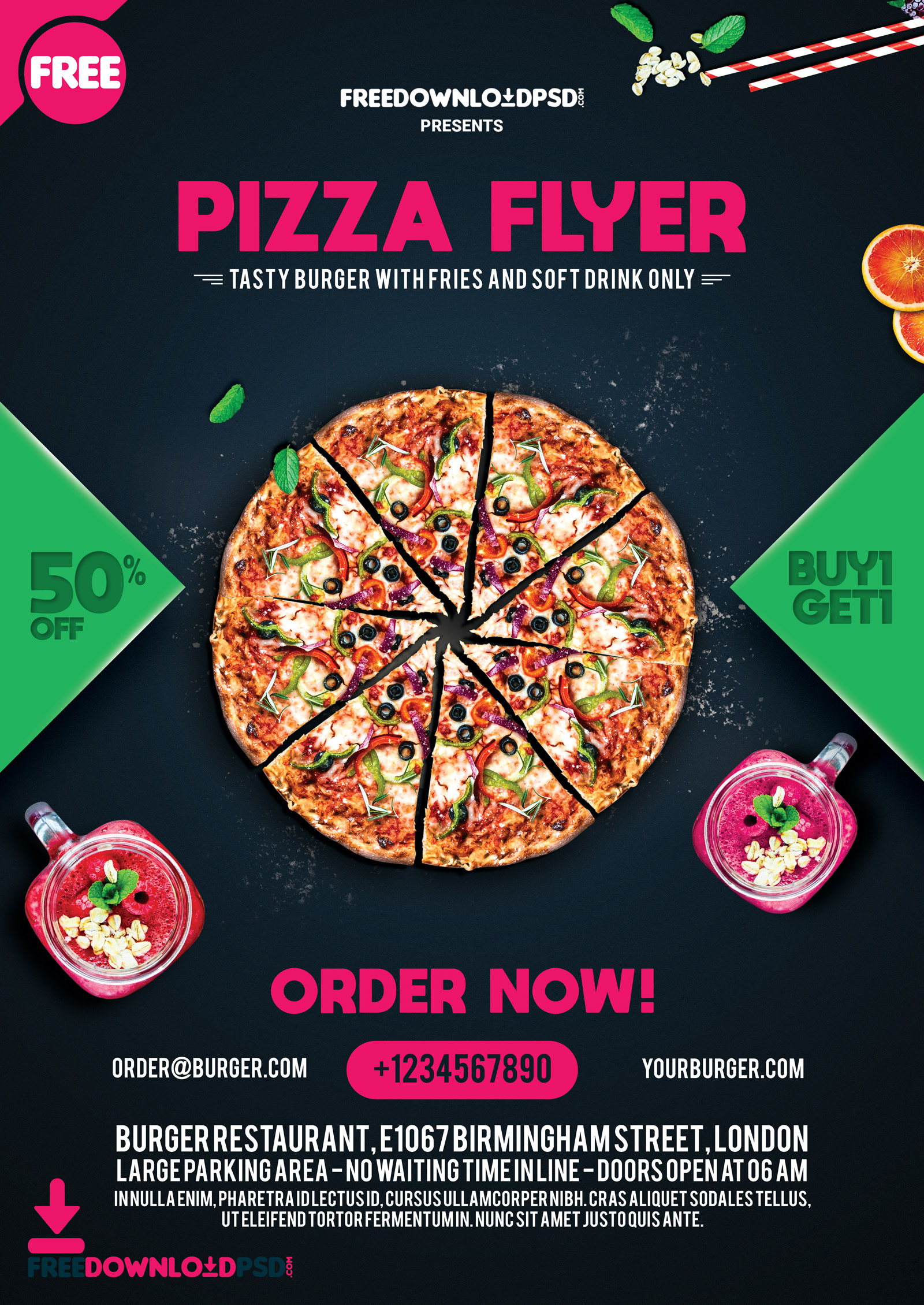 Pizza Flyer Free Template Freedownloadpsd Com - vrogue.co