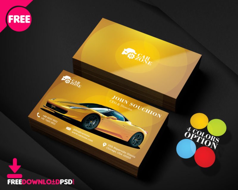 Car business card psd deals free