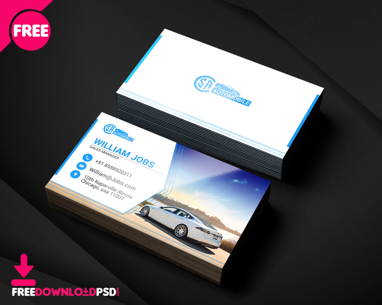 automobile business card templates free download psd