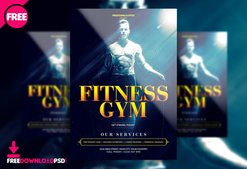 Free Fitness Training Flyer PSD Template - Freebie