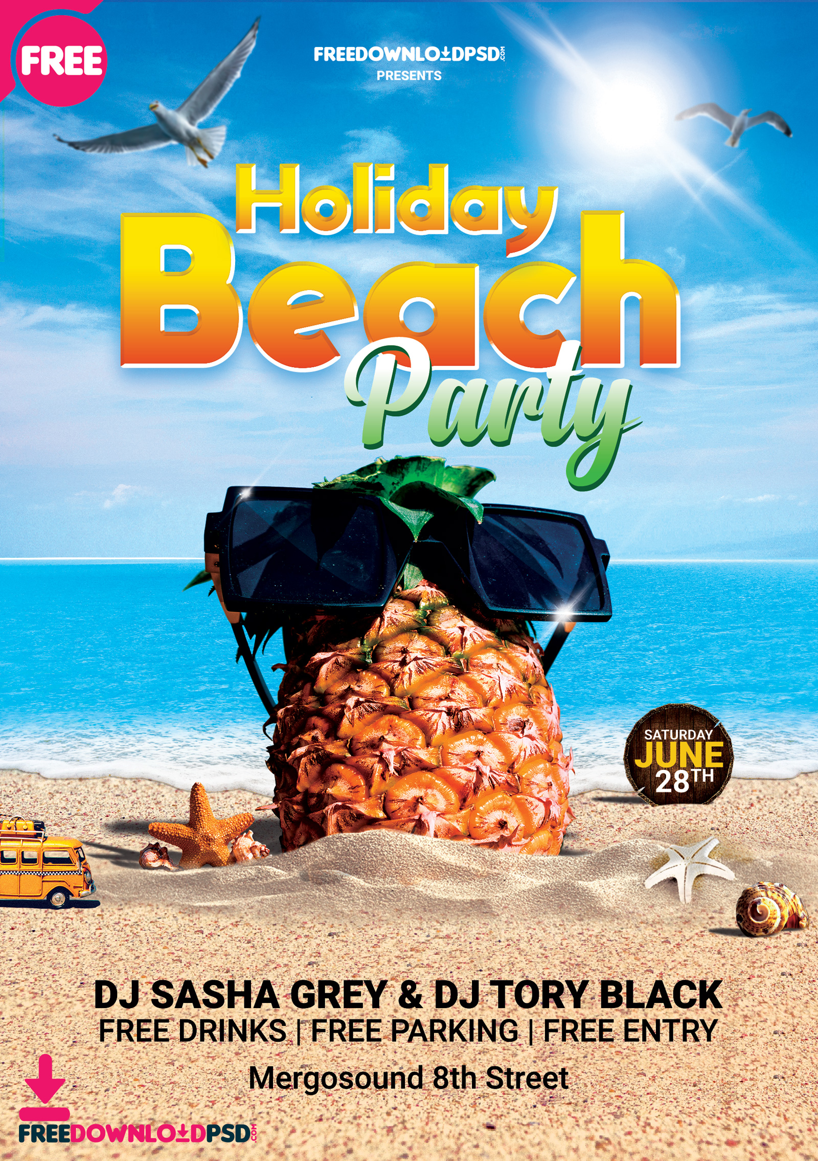 free bikini party flyer templates free download