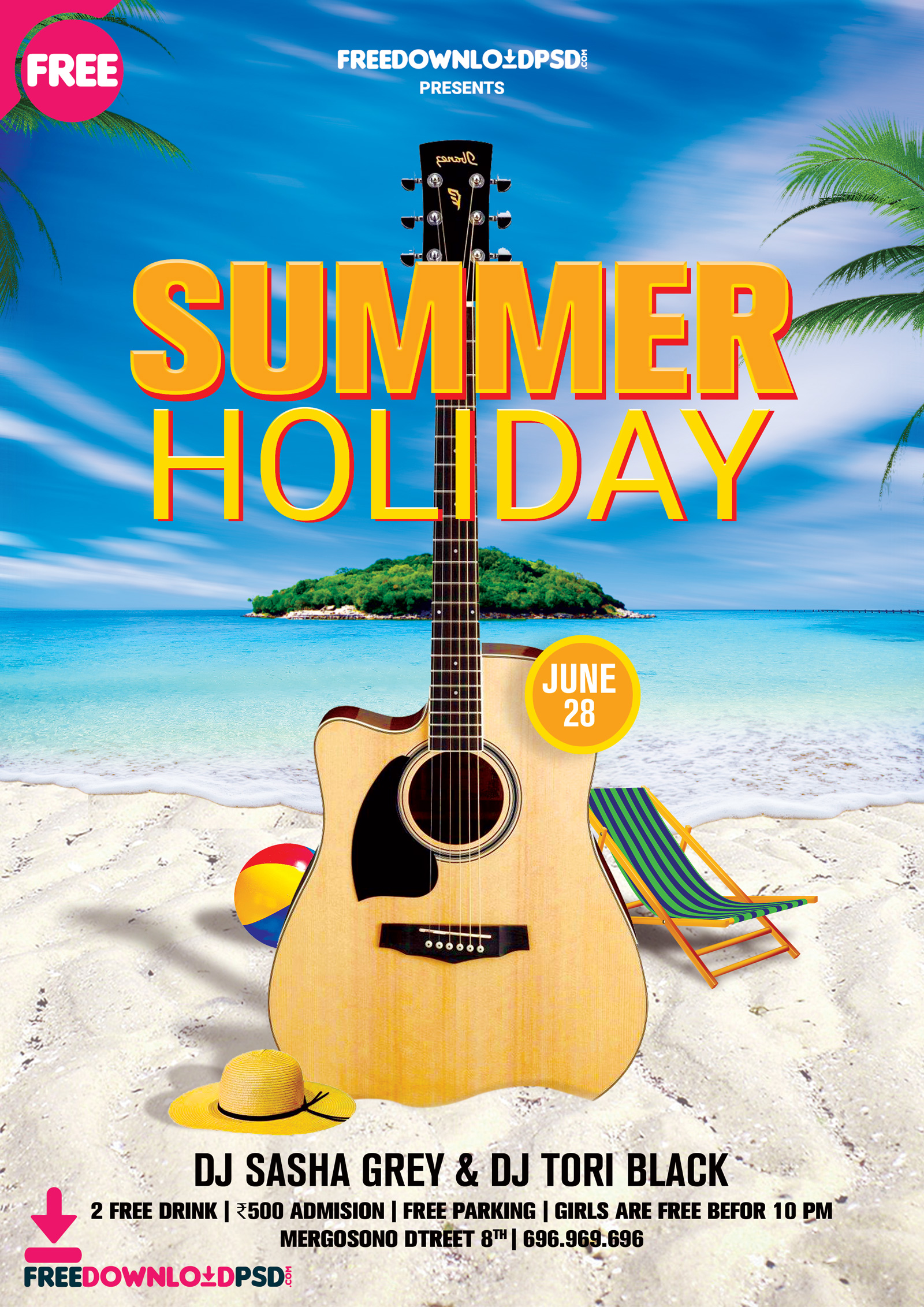 Free] Summer Holiday Flyer Template  FreedownloadPSD.com With Regard To Free Holiday Flyer Templates Word