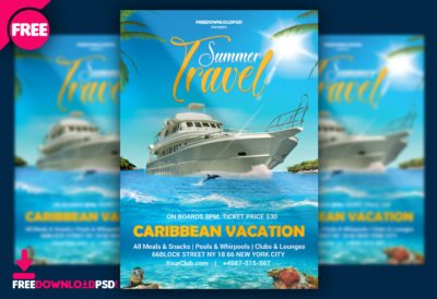 Free Summer Travel Flyer Template PSD | FreedownloadPSD.com