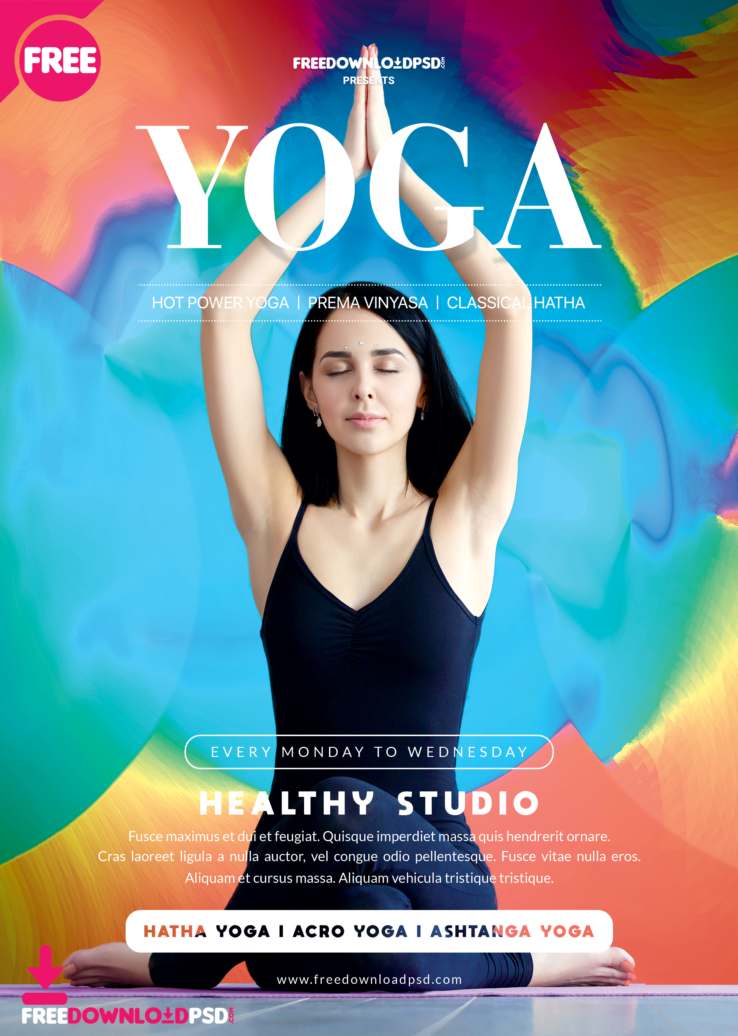 [Free Download] Yoga Flyer Free PSD