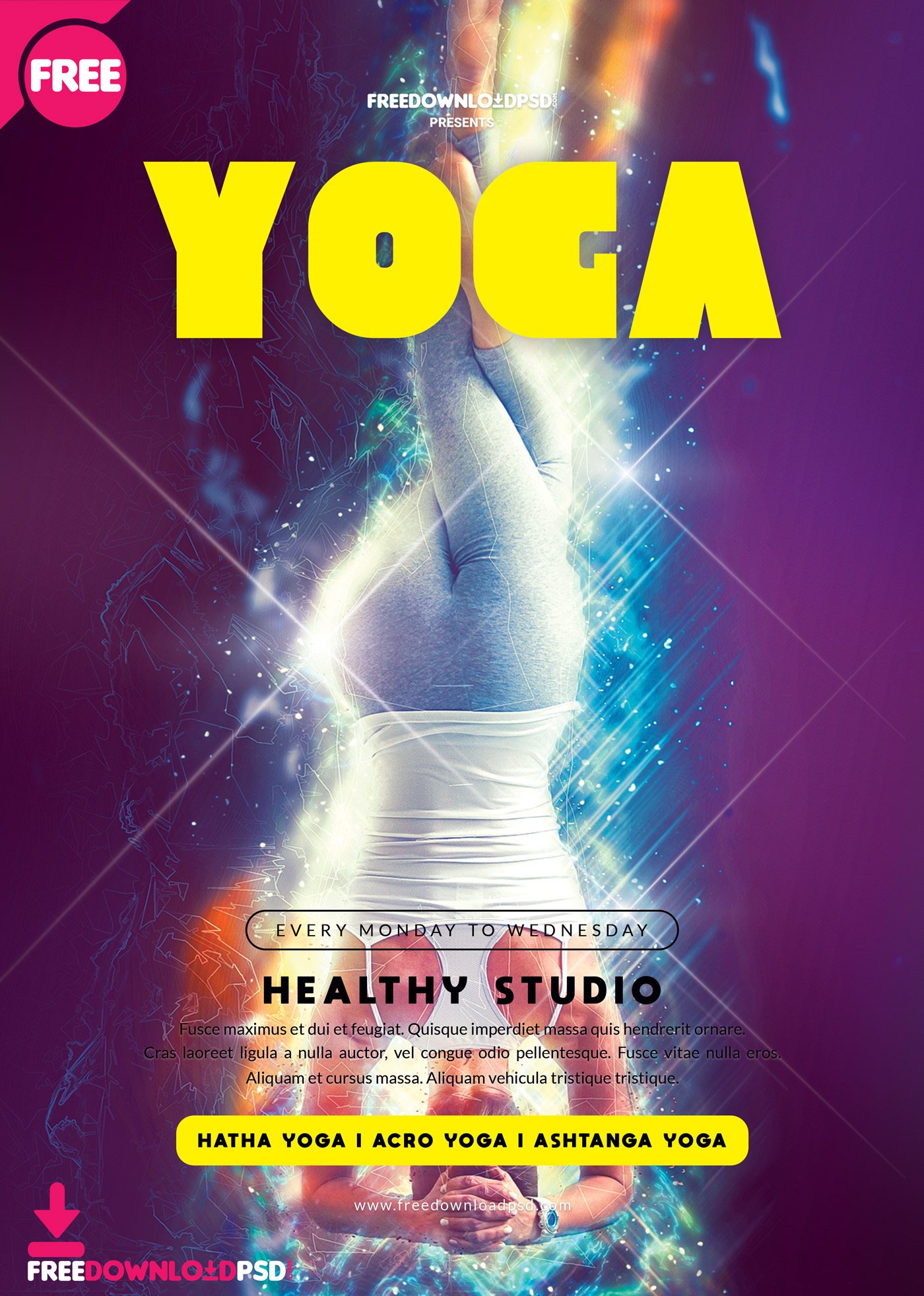 Free Download Yoga Flyer Template PSD | FreedownloadPSD.com