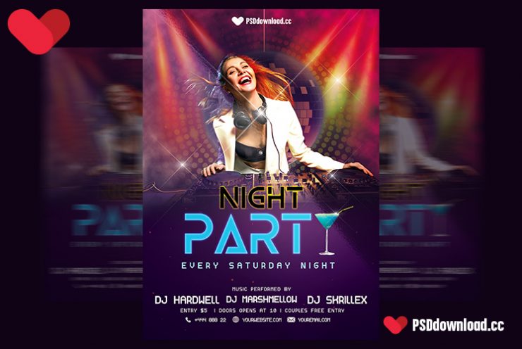 Get Free Night Party Flyer Template Freedownloadpsd Com