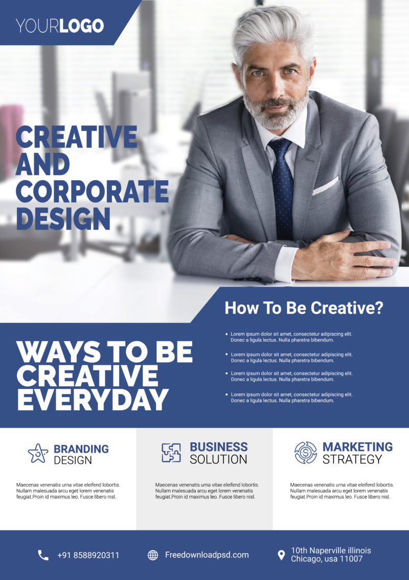  Free Corporate Flyer PSD  Template FreedownloadPSD com