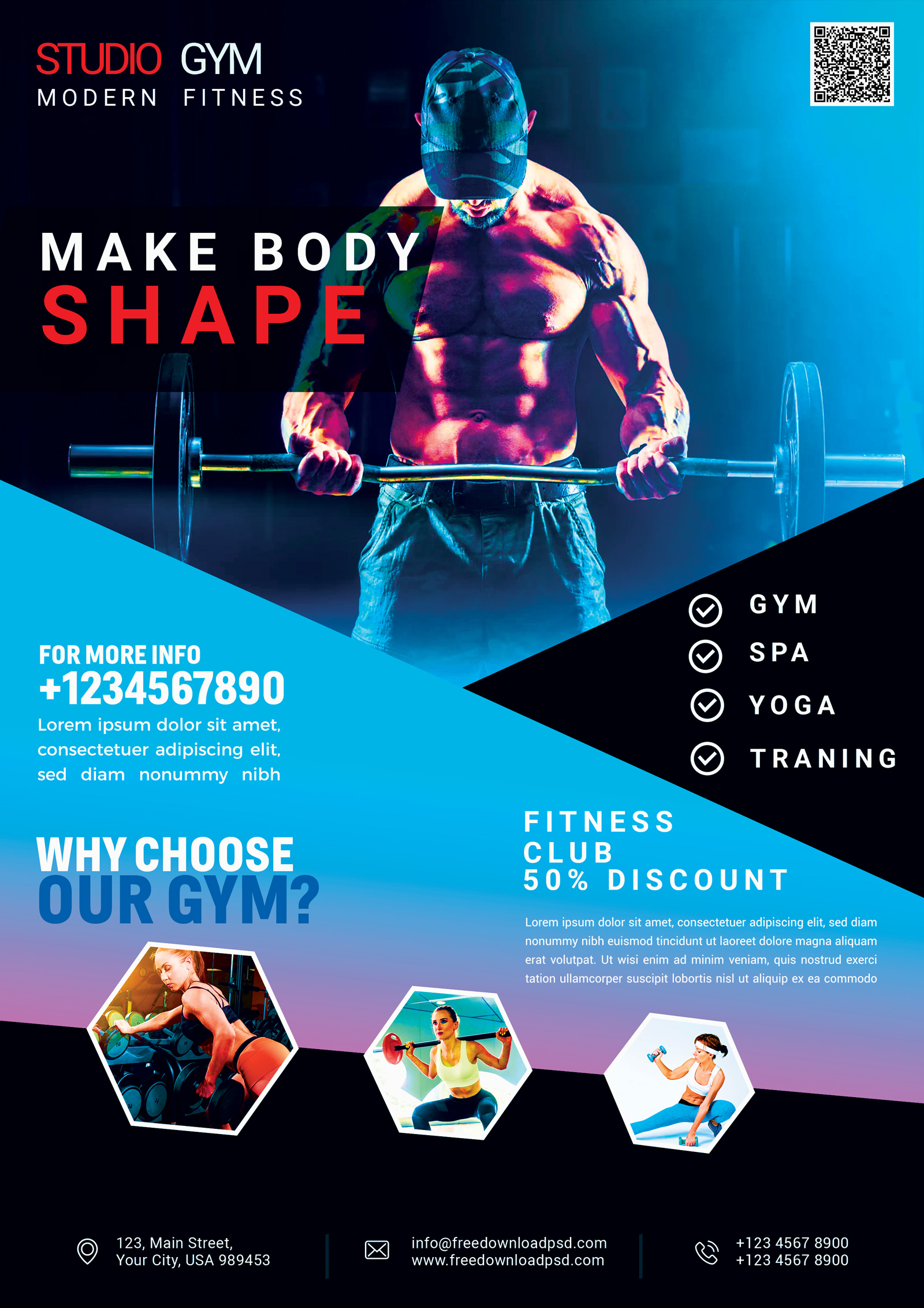 Fitness Gym Flyer PSD Template