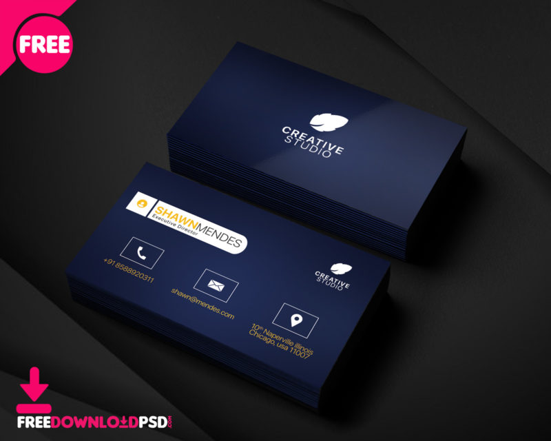 business card psd template free
