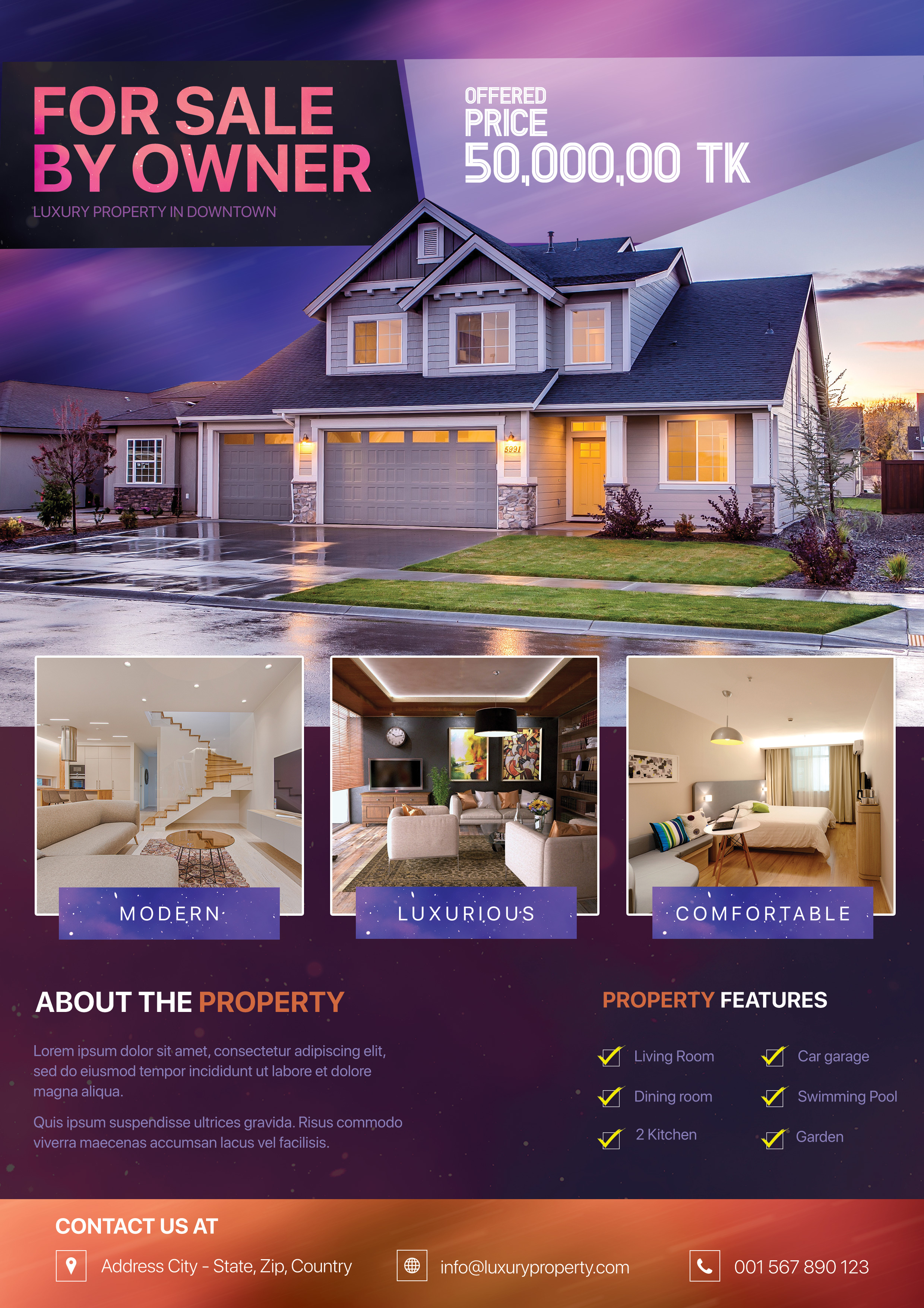 Property Flyer PSD Template  FreedownloadPSD.com Throughout Free House For Sale Flyer Templates