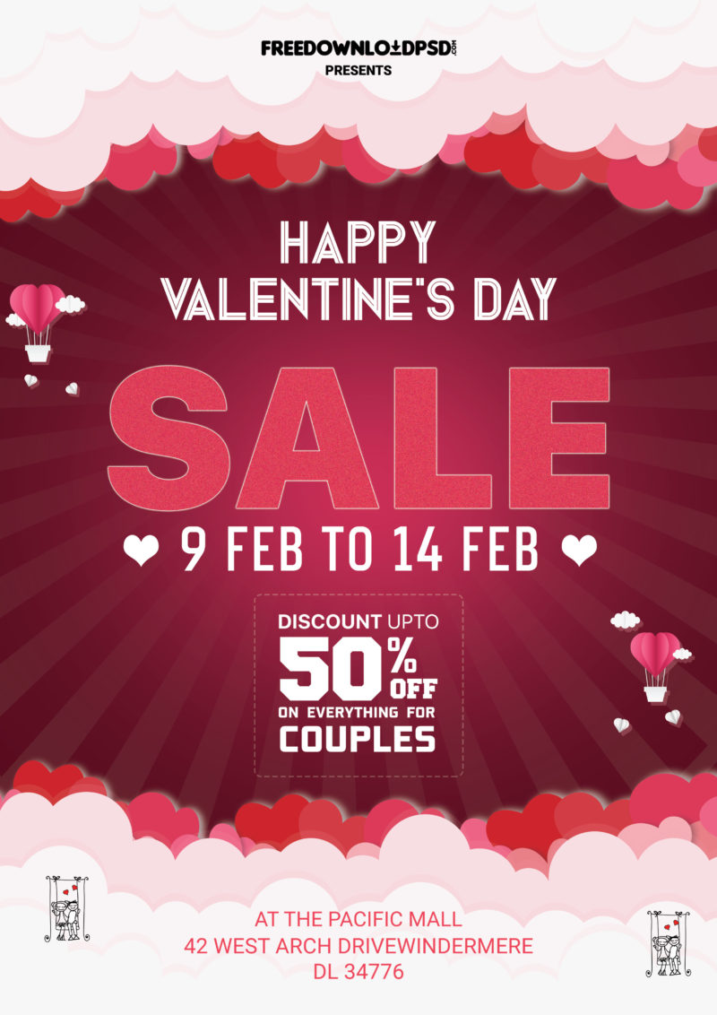 Valentine Sale Flyer Psd Template