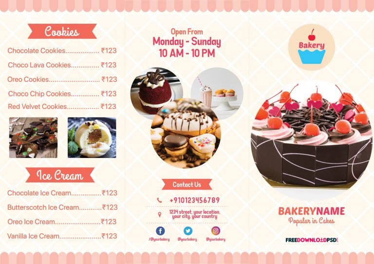 Bakery Menu Card | FreedownloadPSD.com