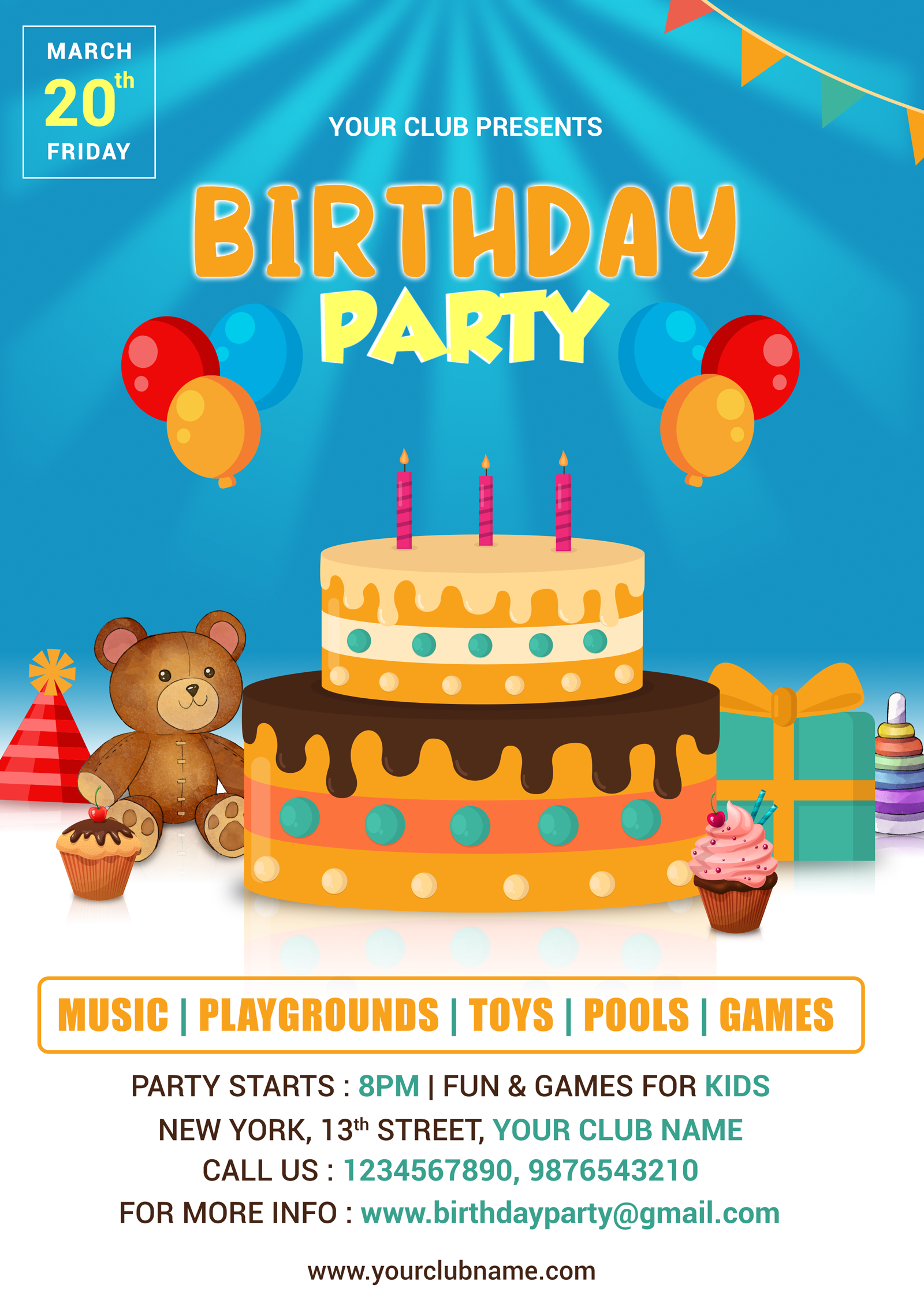 Birthday Party Flyer Templates Free