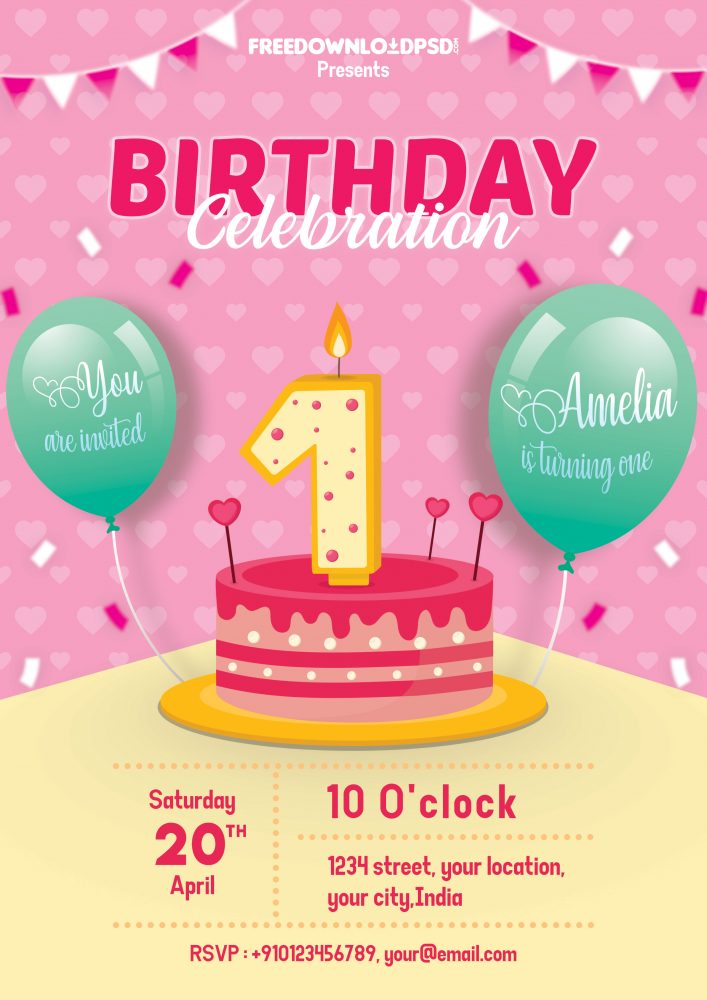 Birthday Party Invitation | FreedownloadPSD.com