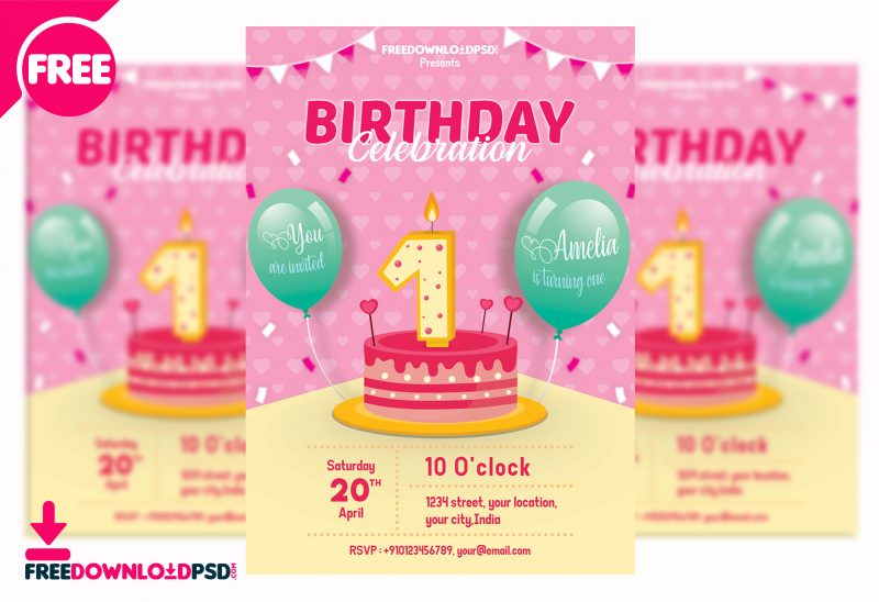 Birthday Party Invitation | FreedownloadPSD.com
