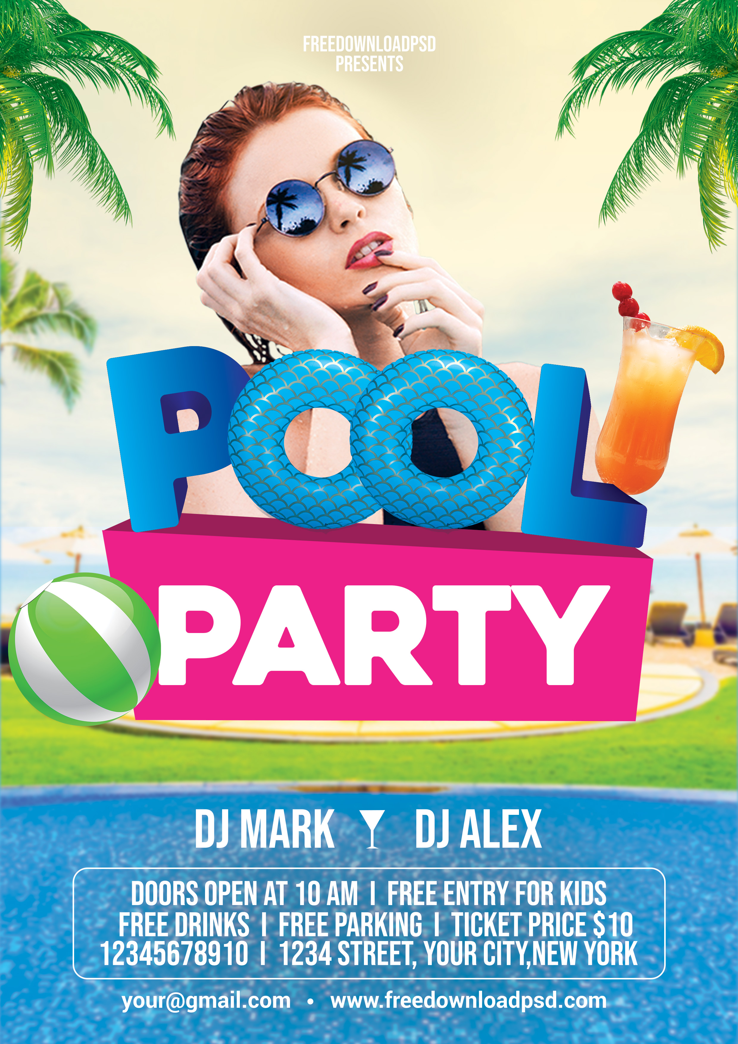 Pool Party Flyer PSD