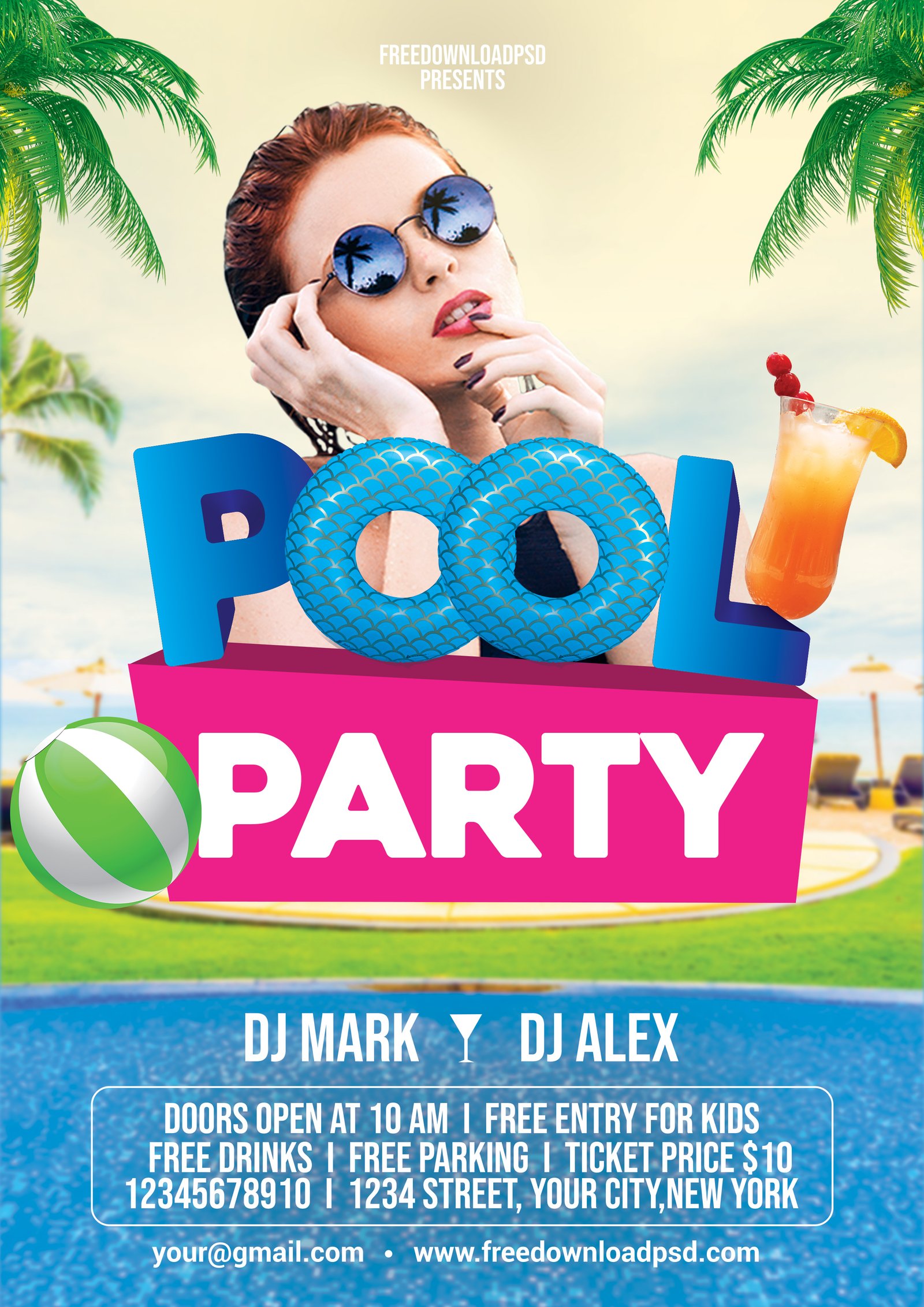 Pool Party Template Flyer