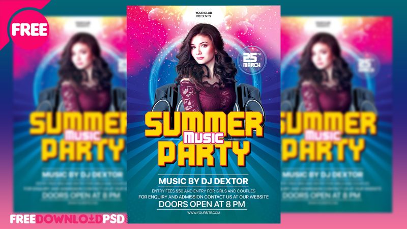 Flyer,summer music party,summer music party flyer,nitish kumar