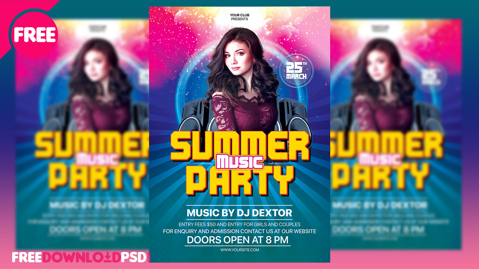 Flyer,summer music party,summer music party flyer,nitish kumar