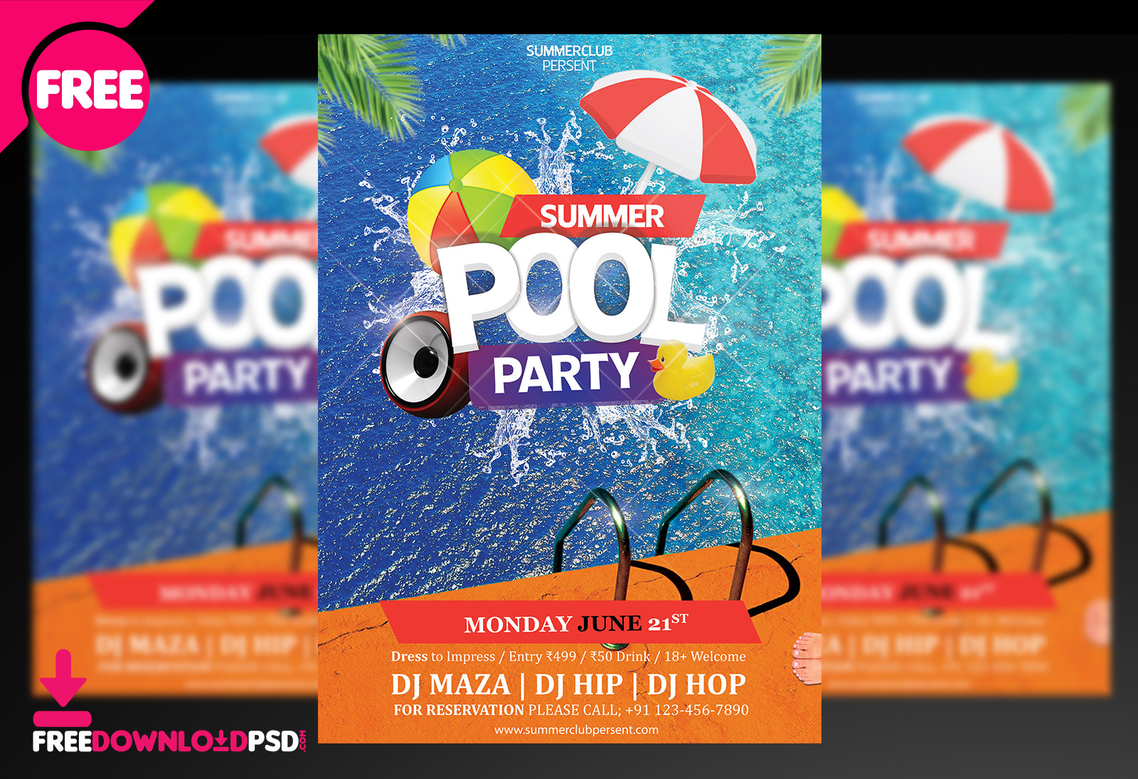Pool Party PSD Flyer  FreedownloadPSD.com For Free Pool Party Flyer Templates