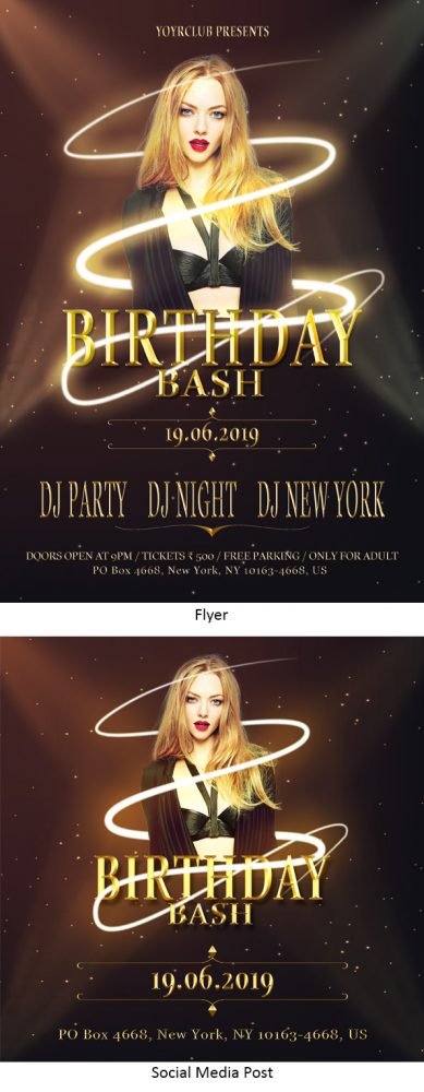 Birthday Bash Flyer Social Media Post FreedownloadPSD