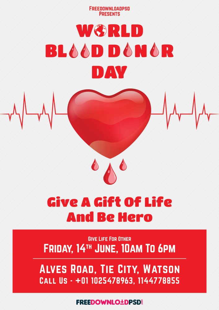 International Blood Donor Day Flyer + Social Media Post