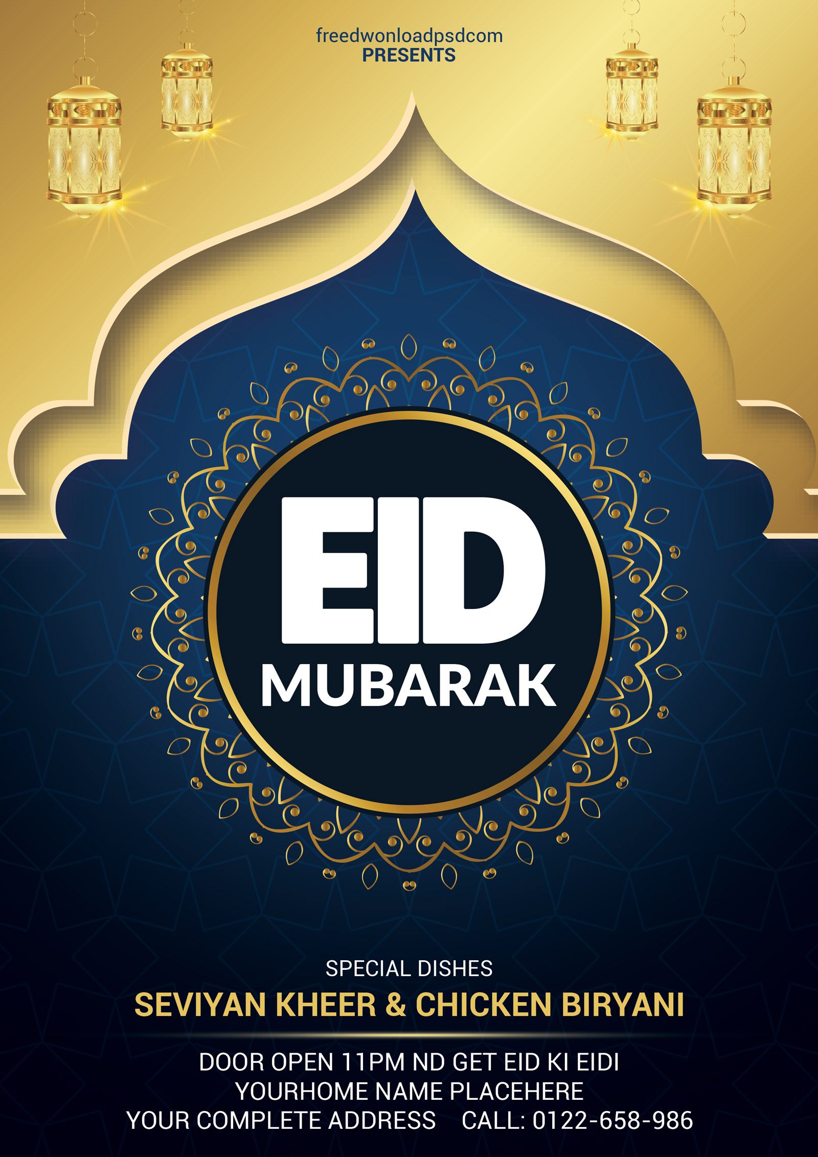 Eid Mubarak Flyer Psd Template PSD Free Download