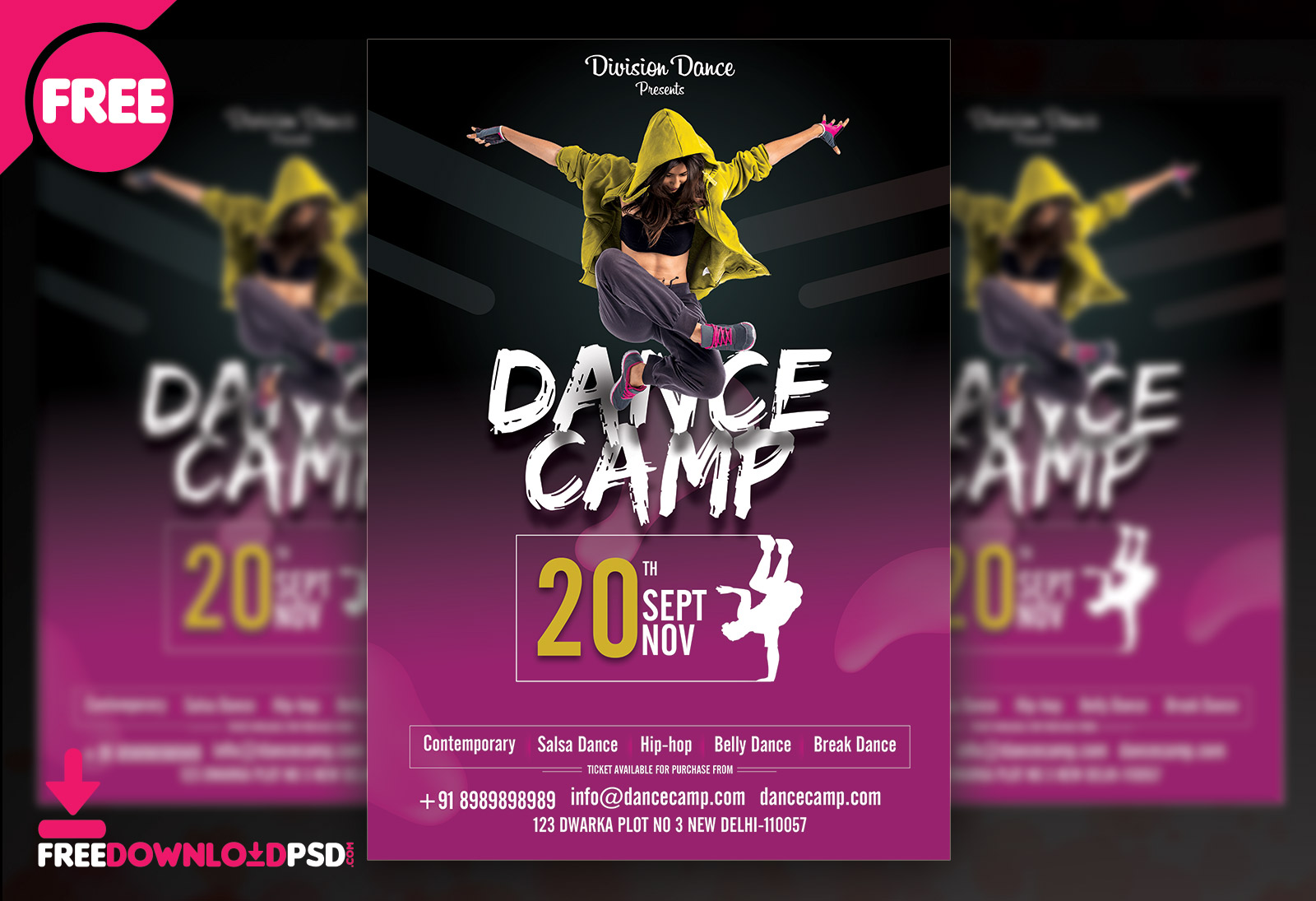Dance Camp Flyer Free Psd  FreedownloadPSD.com Intended For Dance Flyer Template Word
