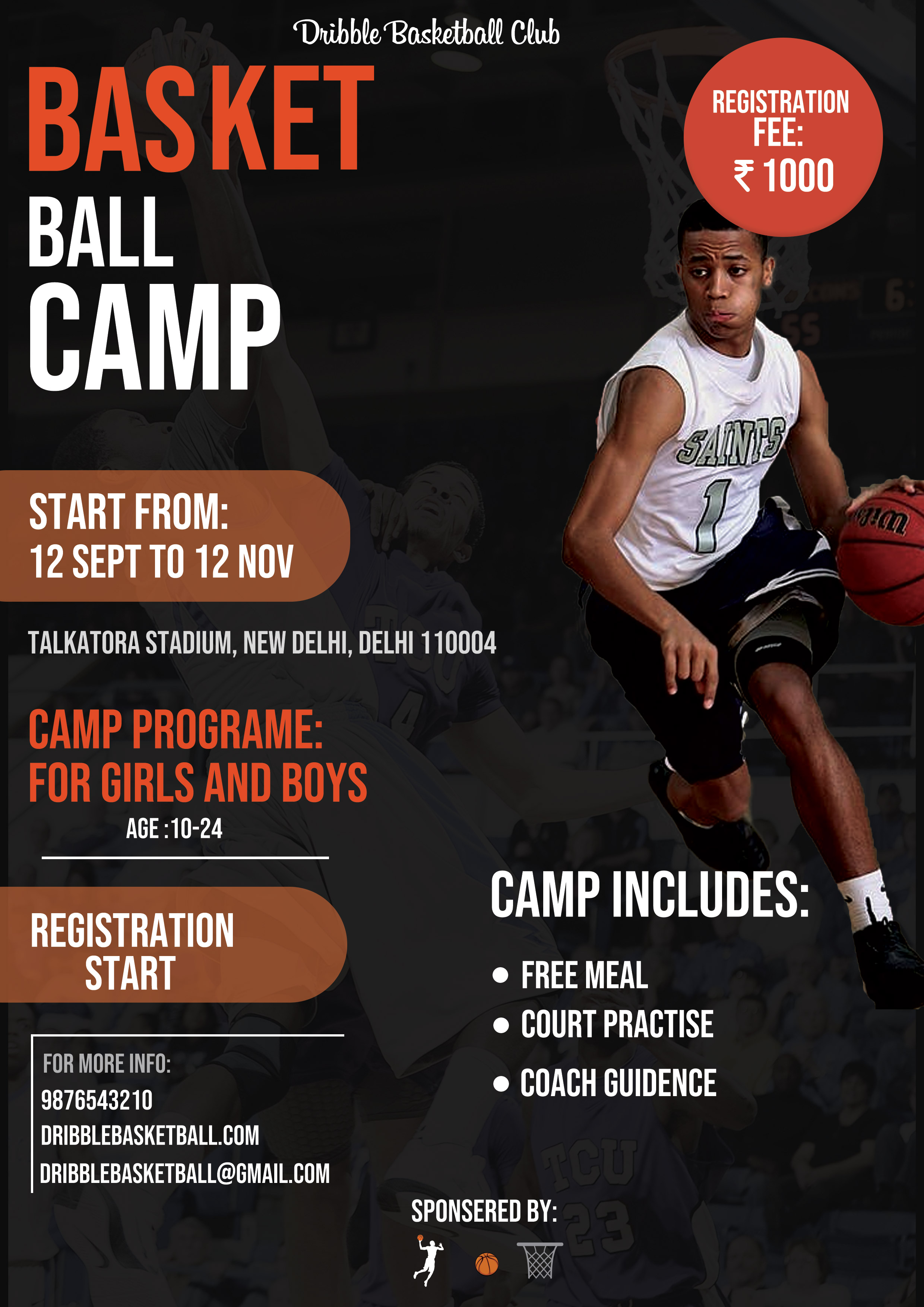 Basketball Sports Camp Flyer Free PSD  FreedownloadPSD.com Pertaining To Basketball Camp Brochure Template