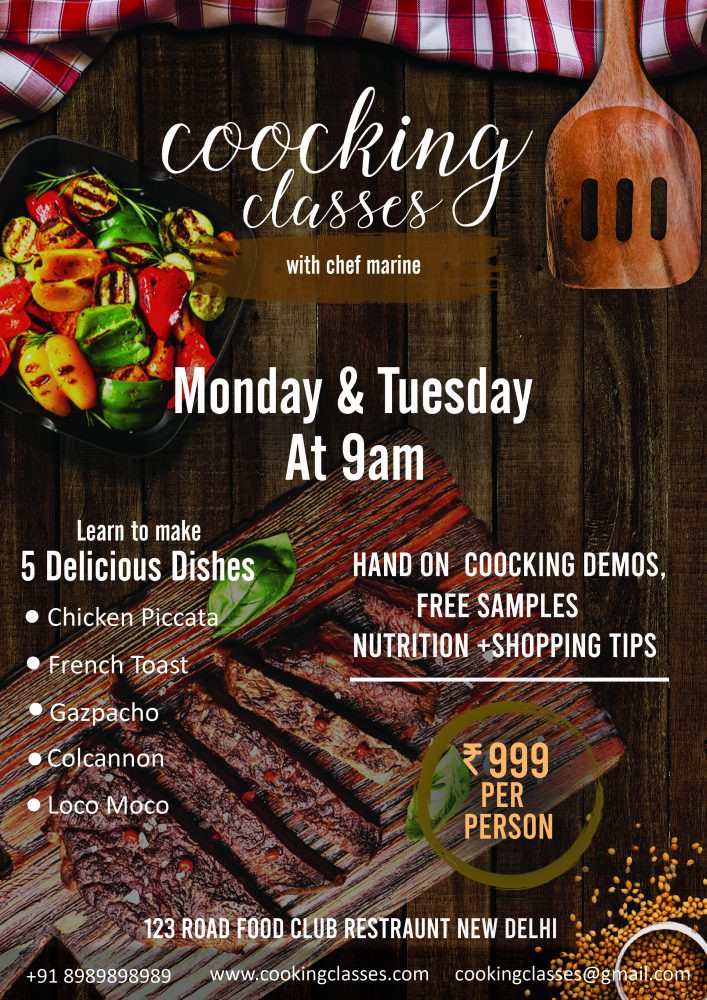 Cooking Class Flyer Template PSD in 2023