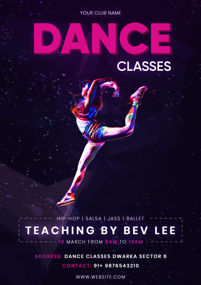 Dance Lessons Poster Design Free Psd File - Gambaran