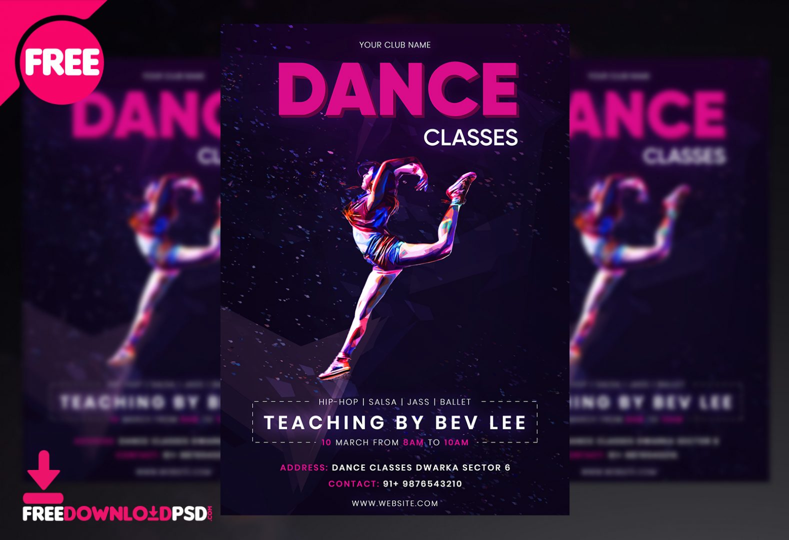 Dance Classes Flyer PSD Template