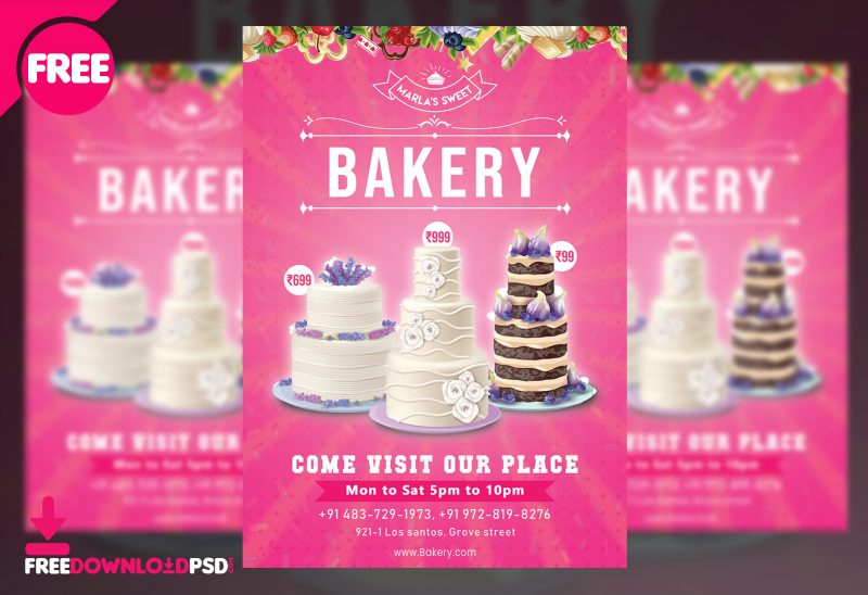 Bakery Flyer, Desserts, Sweets, Free Flyer, Free Bakery Flyer, bakery flyer template free download, cake flyer design template, Cake flyer PSD Free Download, Cake Template Free Download, Cake Business Flyer Templates Free, Bakery Banner Design, Bakery PSD