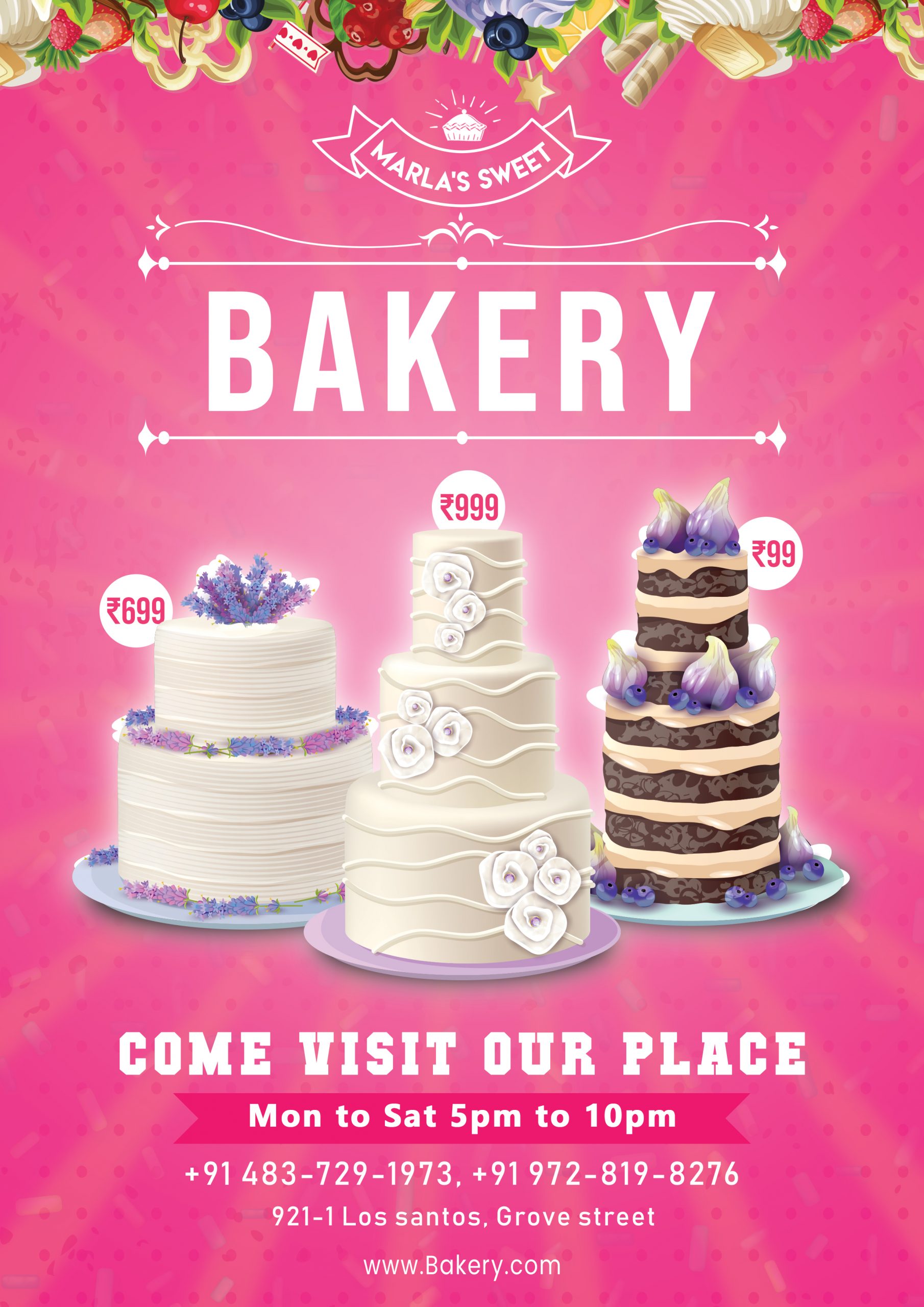 Bakery Flyer Free PSD Template  FreedownloadPSD.com In Cake Flyer Template Free