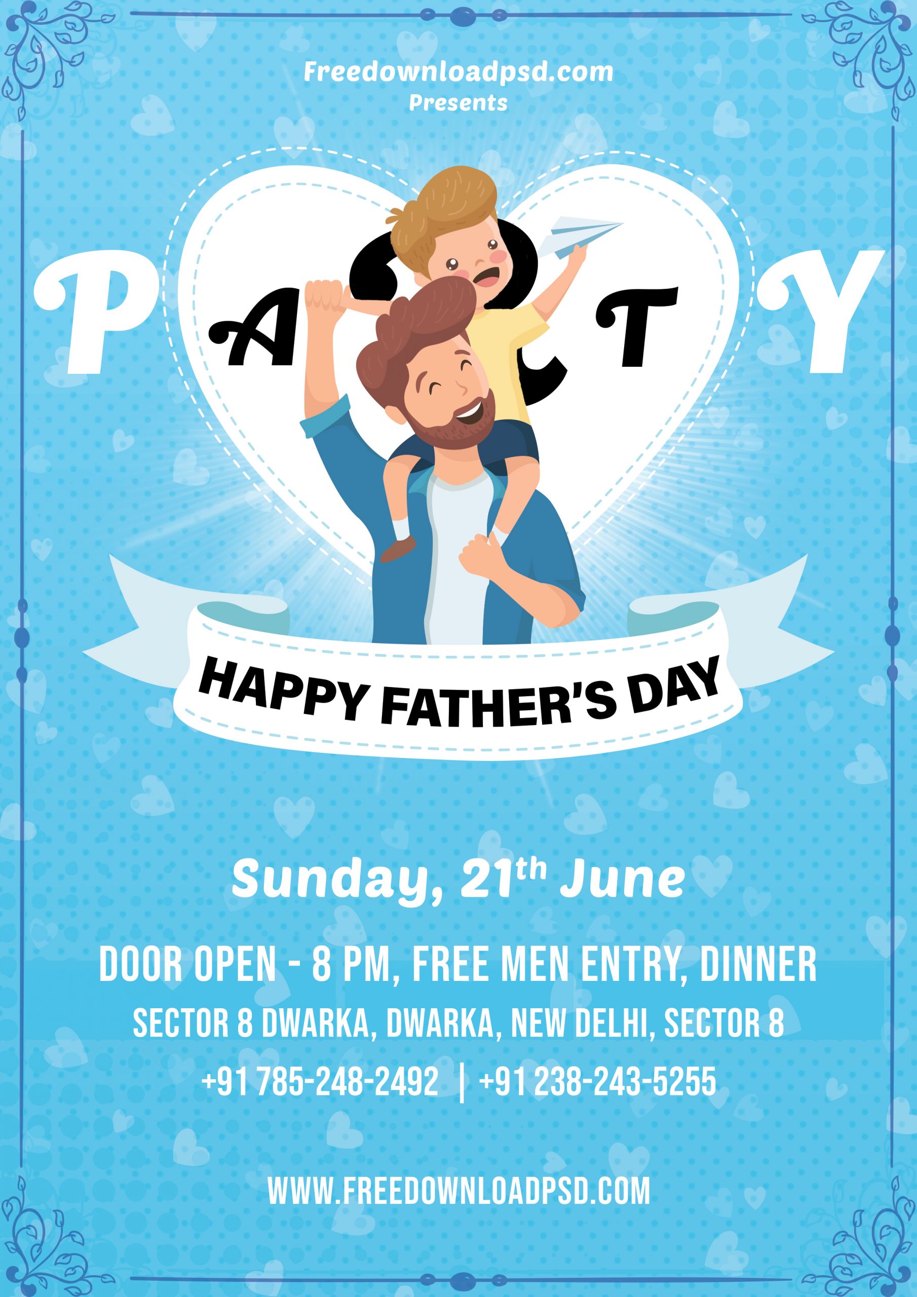 Father’s Day Party Flyer Free PSD