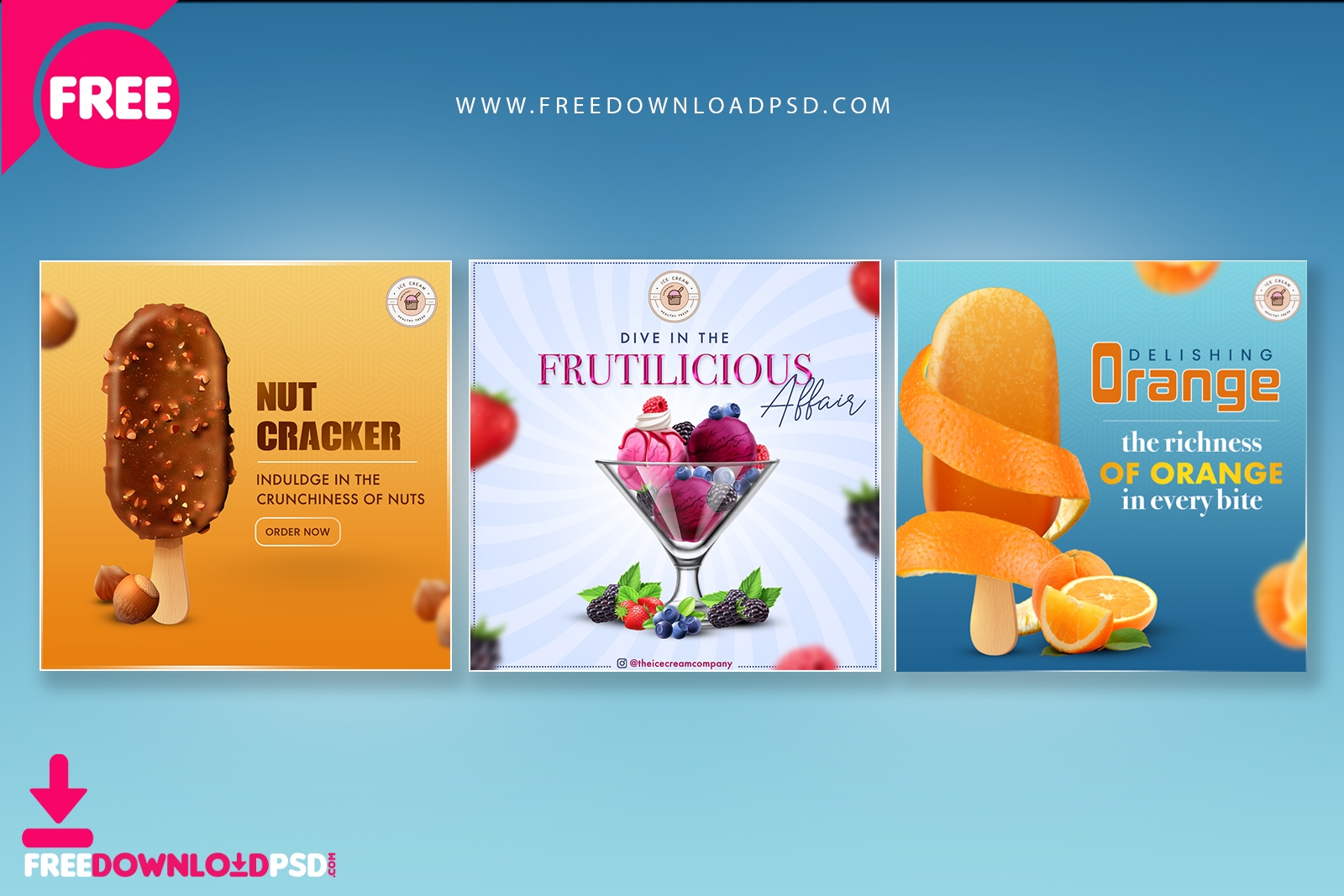 Ice Cream Brand Social Media PSD