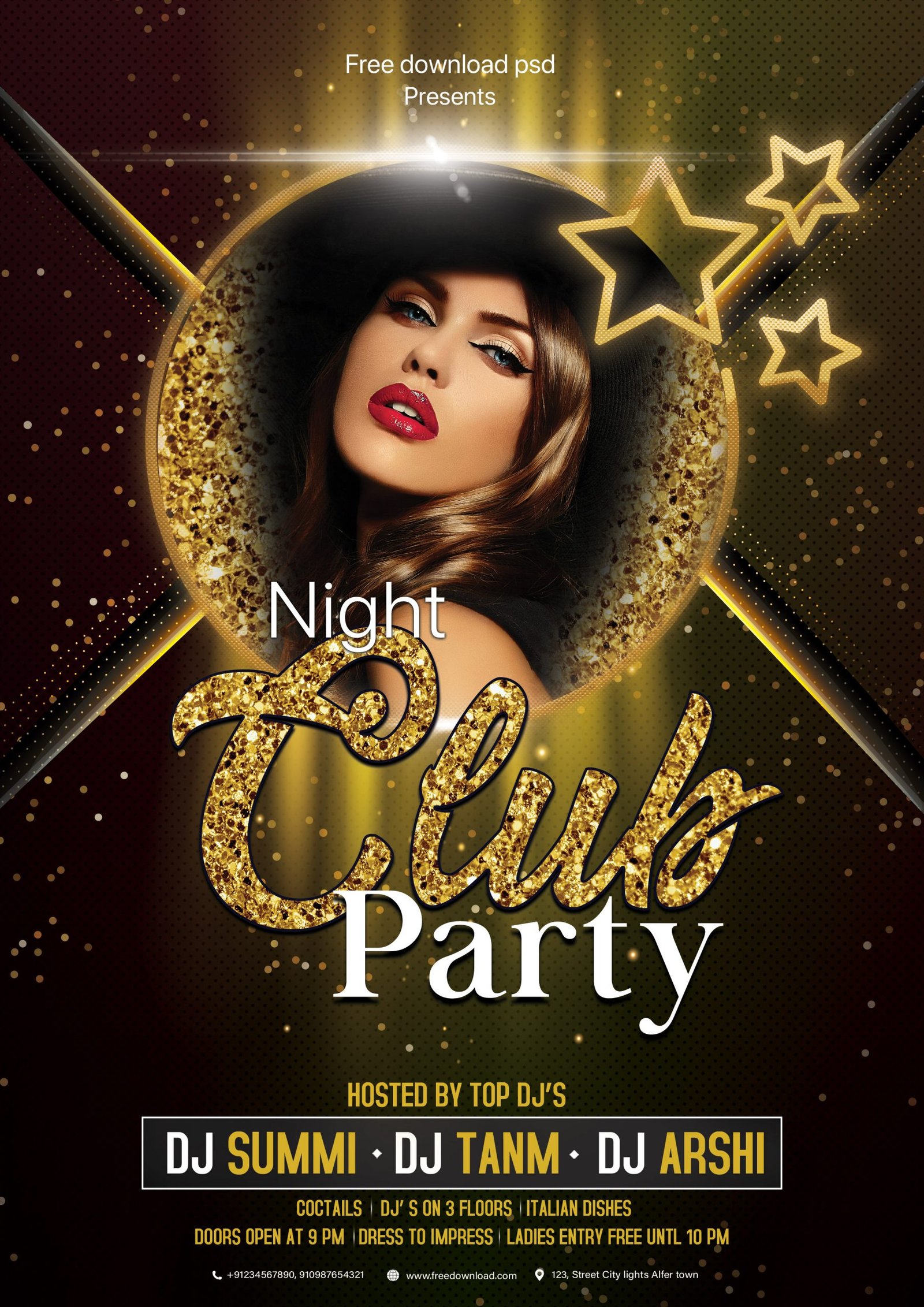 Night Club Party Flyer Template FreedownloadPSD