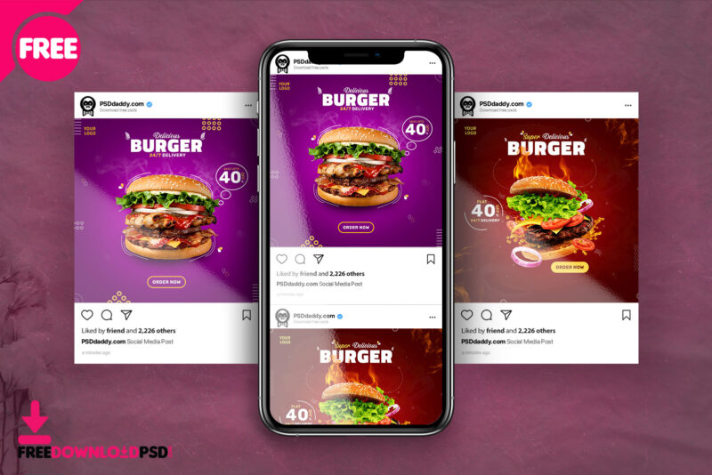 burger social media post